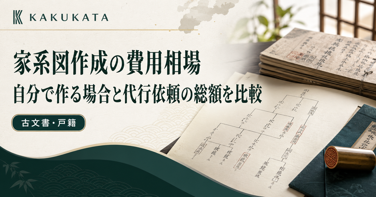 家系図作成の費用相場|自分で作る場合と代行依頼の総額を比較