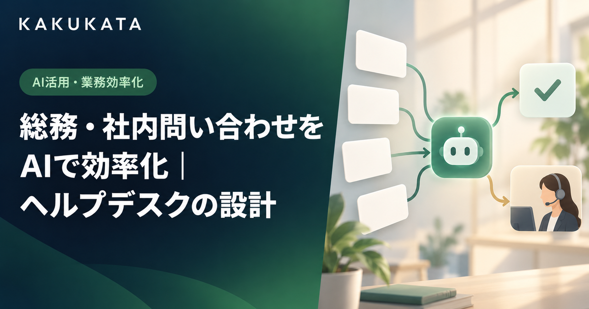 総務・社内問い合わせをAIで効率化|ヘルプデスクの設計