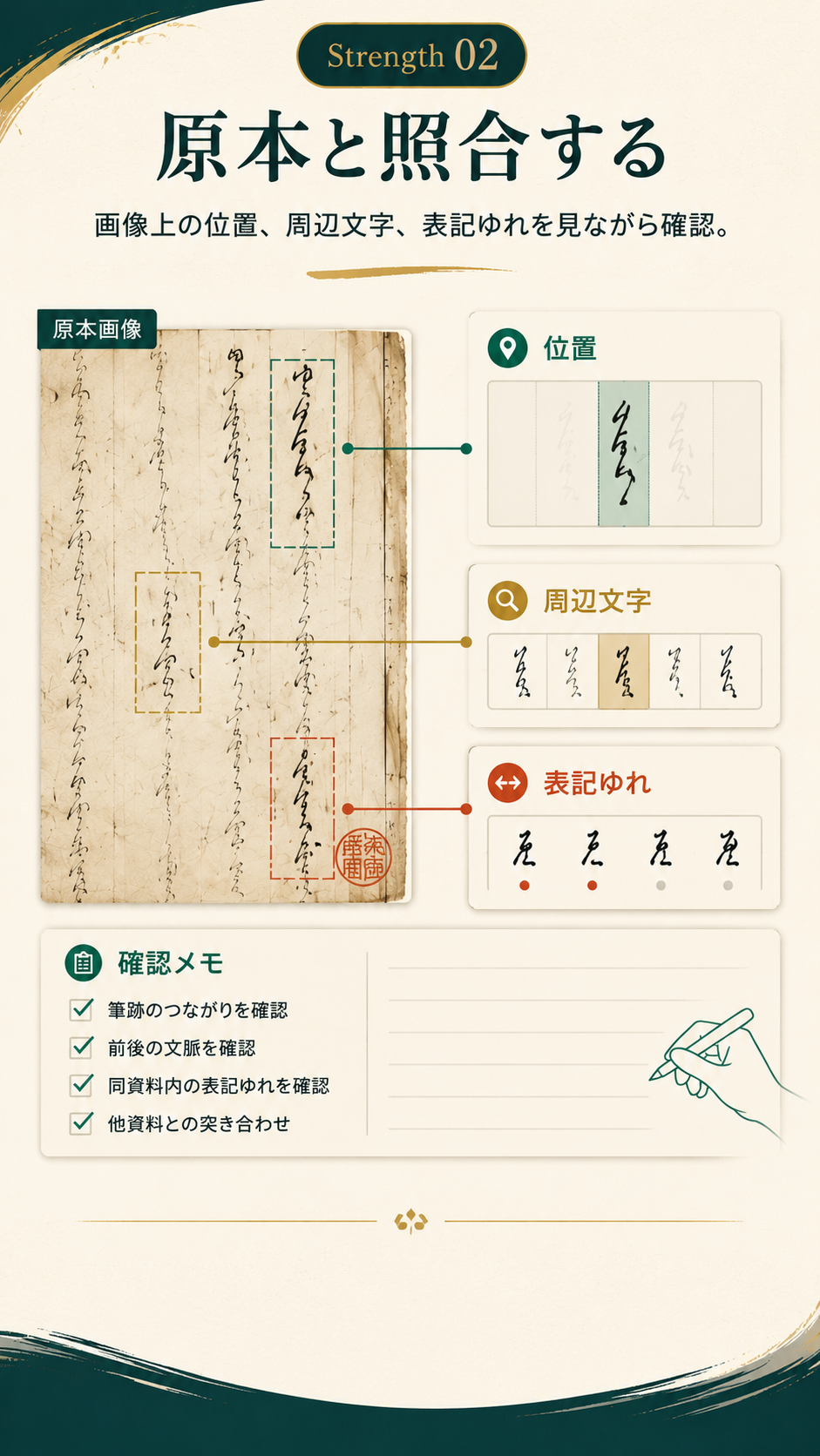 資料を横断して照合